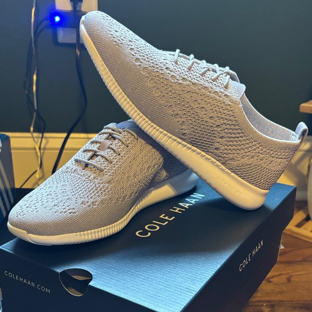 Cole Haan Men's Light Gray Knit Sneakers